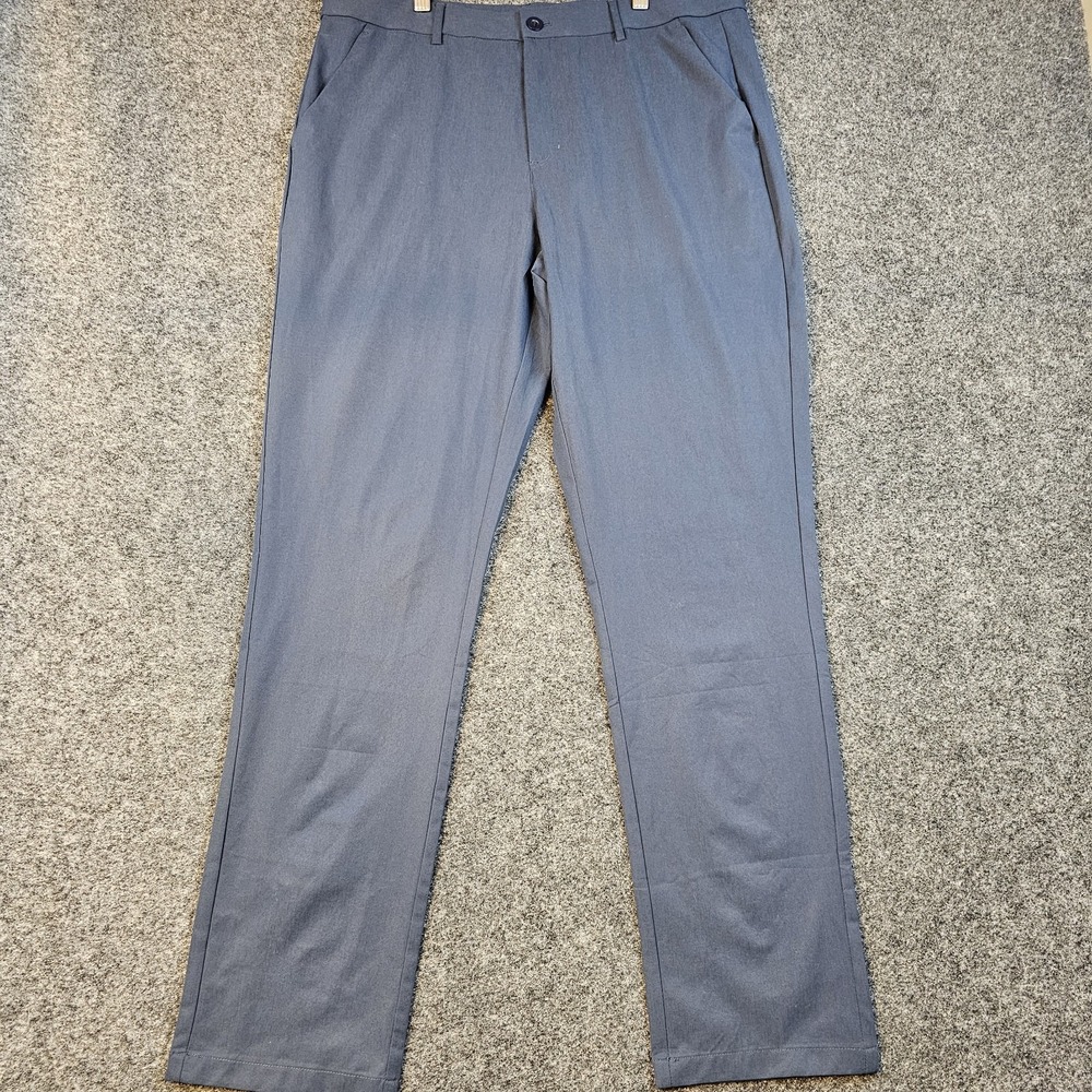 Libin Golf Pants Mens 35x32 Blue Performance Stretch Flat Front Casual Travel